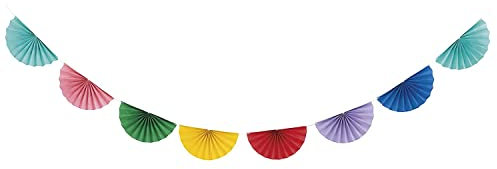 Vibrant Scalloped Paper Fan Garland - Colorful Hanging Decor - Uniquely Crafted for Parties, Events & Home Decoration - 1 Pc