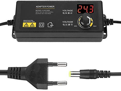 VBESTLIFE Adaptador de Fuente de alimentación Regulable con Control de Velocidad del Motor de Voltaje Ajustable de 60W 5A 3-12V con Pantalla Digital LED
