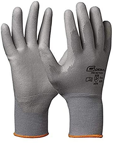 Gebol Micro Flex Women's Work Gloves, Breathable Assembly Gloves with PU Coating for Precise Sensitivity and Grip Safety, Grey