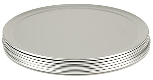 Lot de 6 plaques à pizza rondes en aluminium Ø 355 mm