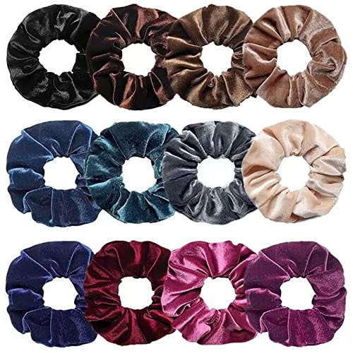 Senllori Scrunchies Velluto Vsco Elastici Fasce per Capelli, Scrunchy Cravatte Capelli Bande,colorate per coda di cavallo, Accessori per Capelli, Elastici per Capelli di Donna & Ragazza