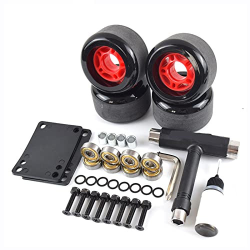 TGHY Skateboard Wheels 70mm 78A Rollschuhe mit Kugellager Longboard Cruising Wheels Set, 4 Rollen, Schwarz