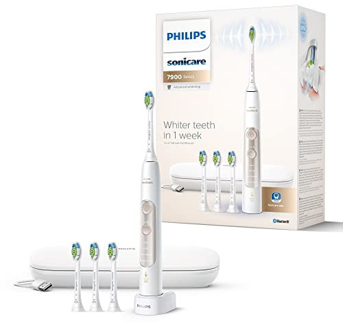 Philips Sonicare Series 7900: Advanced Whitening Sonic Electric Toothbrush with app in White, (Model HX9636/19)