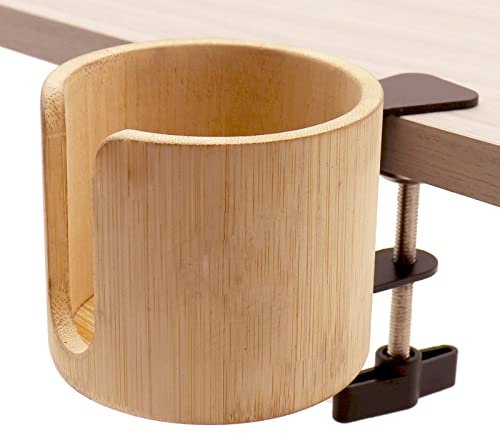 Anti-Spill Table Edge Clamp Cup Holder - Desk Side Drinking Cup Holder Clip for Home & Gaming Desk Accessories (1 Pack)