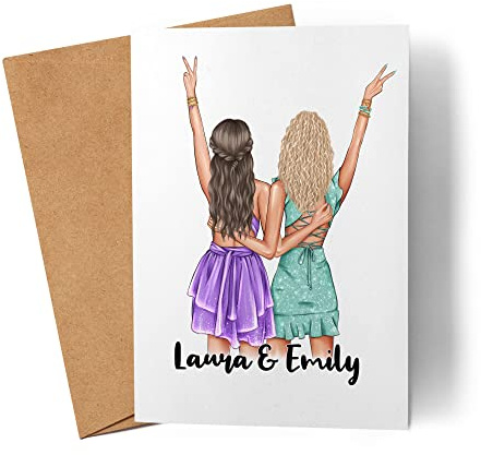 Kiddle-Design Beste Freundin Karte Personalisiert Geschenk für Freundinnen Schwester Mutter zum selber gestalten BFF Lieblingsmensch Geburtstagskarte