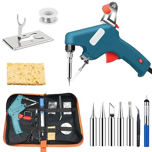 80W Lötkolben Set Automatische Elektronik Lötpistole Kit mit einen Aufbewahrungskoffer für Schmuck Heimwerker Leiterplattenreparatur