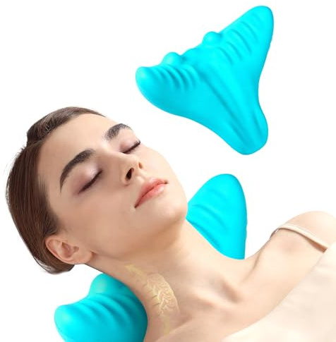 Topyond Entspannungskissen für Nacken und Schultern,Nackenmassagekissen,Nackenschmerzlinderungskissen Zur Nacken Und Schulterentspannung, Nackenstrecker,Nackenstützen Halskrausen,Blau