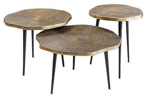 Riess Ambiente Beistelltische Organic 39cm - schwarz - Metall | hochwertig, langlebig, stabile Konstruktion, 50 kg Belastbarkeit, glamouröses Flair, robust, Aluminiumgestell