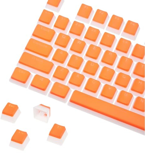 sourcing map 108 Keys PBT Pudding Keycaps Set OEM Profile Double Shot for Mechanical Keyboard Layout, Orange