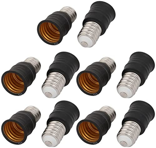 XYWHPGV 10pcs E14 a E17 Adaptador de extensión de lámpara Convertidor Soporte de enchufe de bombilla Negro(f4430 c066c 3b3f9 50801 fcab1 736e1