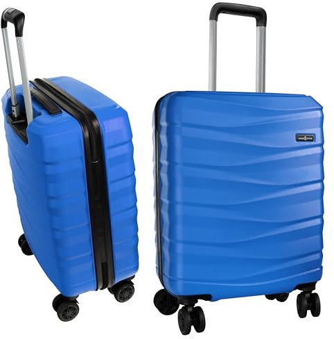 HANSEKOFFER Handgepäck Koffer Hartschale · Reisekoffer mit Rollen · Trolley · Hartschalenkoffer mit Teleskopgriff · Leicht · Rollkoffer mit Zahlenschloss · Atlantikblau