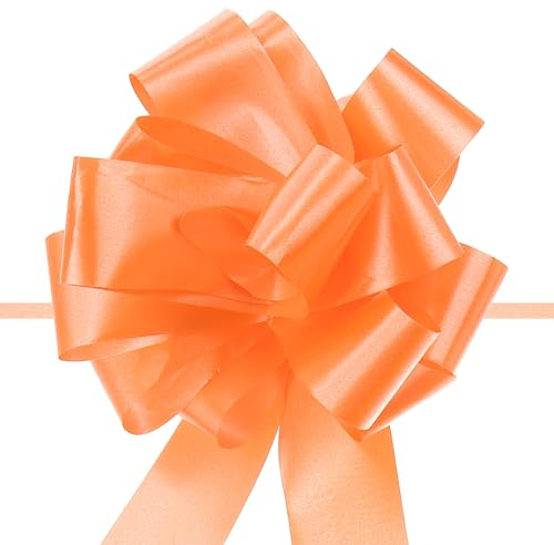 sourcing map 20 Stück Große Geschenkschleife, Ziehschleife ø 12cm Dekoschleifen für Auto Dekor geschenkdekoration Hochzeit Geburtstag Weihnachten (Orange)
