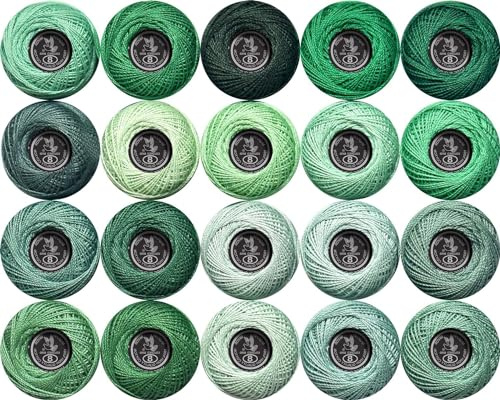 Soft 20colors Crochet Thread 20 Pack Pistachio Green Gradient
