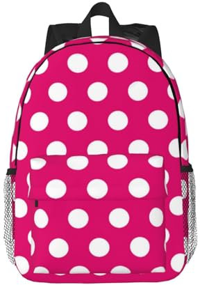 VGFJHNDF Laptop-Rucksack, Osterhase, Frühling, Schmetterling, bedruckt, 38,1 cm (15 Zoll), für Schule, Reisen, Wandern – wasserabweisend mit verstellbaren Trägern, Großer weißer Punkt, One size