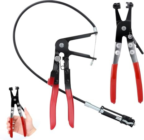 VFANDV Schlauchklemmenzange, Schlauchschellenzange mit Geradem Hals Federbandschellenzange mit Drahtwelle Schlauchschellen Zange zum Entfernen und Installieren für Kfz-Reparaturen (2)