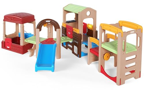 Simplay3 Explorer Kids Modular Playhouse Climber Set - Huge Activity Outdoor Playset for Children 18 mos to 6 yrs with Toddler Slides and Kitchens