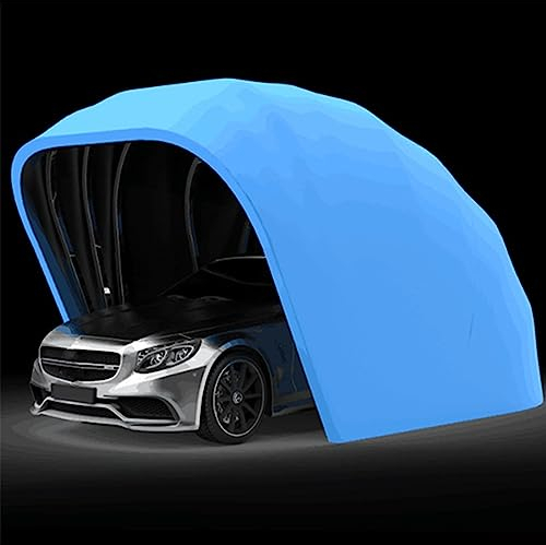 CCYENG Halbautomatische Mobile Garage aus Edelstahl, tragbarer, zusammenklappbarer Teleskop-Carport, sonnengeschützter Carport, leicht zu bewegen