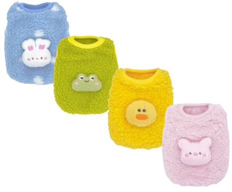 Super Small!! YorkieGogo 4-Pack Tiny Pet Clothes, Rainbow Colors Sweaters, Perfect for Newborn/Teacup Cats and Dogs, Rabbits, Ferrets, and Meerkats, XXXS (XS, Regular)
