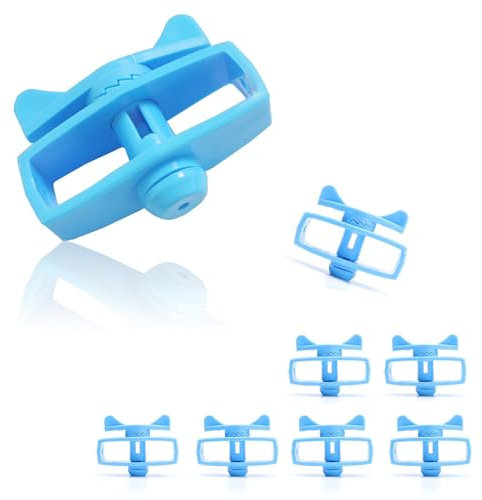 HJIAMA Tendifilo 8 Pezzi, Maniglia Girevole Tendifilo per Recinzione Plastica Tecnica, Tendifilo Stendibiancheria Blu, Tenditore Recinzione Rete Metallica per Tendere Fili Bucato