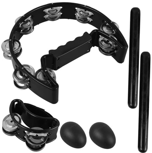 VICASKY Percussion Mit Handglocken Fußtamburin Shaker Und Rhythmusstäben Für Musik Und Tanzrequisiten Tragbar Und Vielseitig Einsetzbar Für Bands Und Ensemblespiel