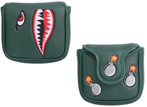 SHABIER Mörkgrön golfputterskydd med tigerhaj design golf stor klubba huvudbonad