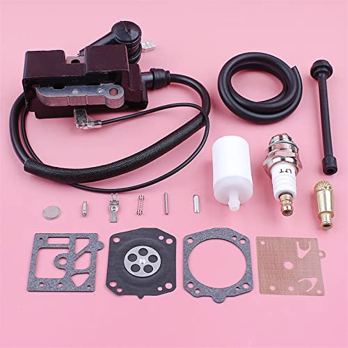 XUBOR Ignition Coil Spark Plug, For Husqvarna 362 365 371 372, Fuel Oil Filter Line Carburetor Repair Kit Chainsaw Replace Spare Part Lawn Mower Coil Parts