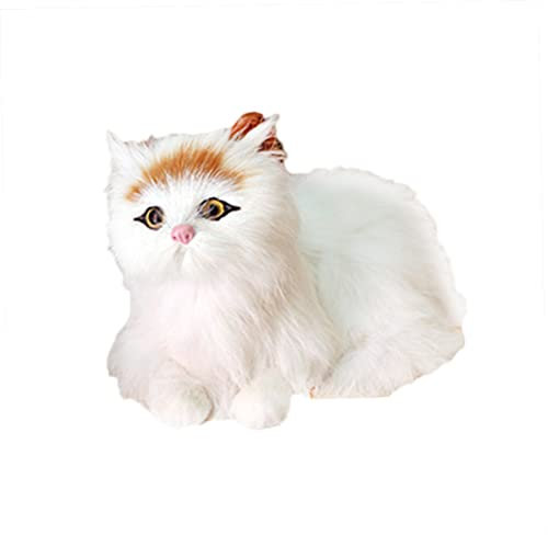 Happyyami Mini-katzenfiguren Weiß Mini-katzenornament Katzenstatue-Ornament Katzenfiguren-wohndekor Tierfiguren-Spielzeug Heimdeko-Geschenk Büroeinrichtung Auto-Dekoration Schrank-Ornament