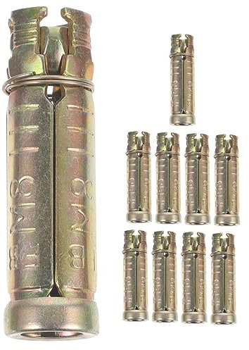 OSALADI 10stücke Teiliges Stahl Knurled Betonanker Verzinkte Spreizbolzenhülse Robuste Expansion Anchors Für Massive Beton Natursteinbefestigung Einfache Montage Mit Elektrobohrer Und Hamm