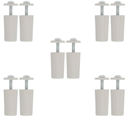 Amig - Pack of 10 Roller Shutter Stoppers | Shock Absorber with M5 Rustproof Screw and Outer Washer | Weather Resistant | Length: 60 mm | Grey