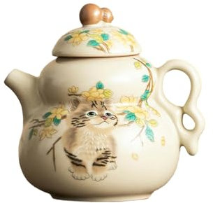 Ru Kiln Pot à gourde en céramique Motif chat mignon 155 ml
