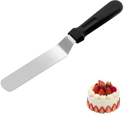Palette Knife, 27 cm Angled Stainless Steel Cake Spatula, Professional Offset Palette Knife Baking, Multi-Purpose Thickened Icing Spatula, for Baking, Home, Bakery, Kitchen Pastry (Black)