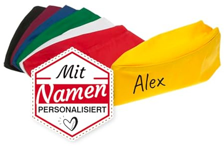 LALALO Schiffchen personalisiert mit Namen, Kochmütze/Stewardess Flugbegleiter Hut hochwertig Bestickt, mit Klettverschluss