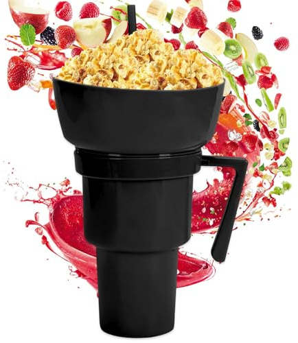 ETUCYNG - Vaso para aperitivos y bebidas, 2 en 1, recipiente reutilizable, aperitivo, vaso de bebidas, con paja, con capacidad de alimentos y bebidas, para viaje, té, leche, dulces, frutas