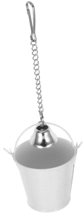 SUPVOX Mangeoires pour Cages Oiseaux avec Clochette Porte-gobelets pour Perruches Accessoires pour Cage avec Coupelles Métal pour Petits Perroquets