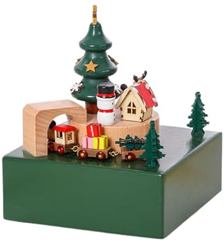 Generisch Music Box Natale – Magnetico in Legno per Holiday Display Desktop in Legno | Decorazione Interna Leggera – Scatola Musicale in Movimento per Gli Amanti della Famiglia