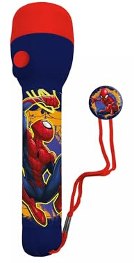 Marvel Spider-Man Linterna, Infantil Linterna LED, Incluye Corra de Muñeca, Regalo para Niños