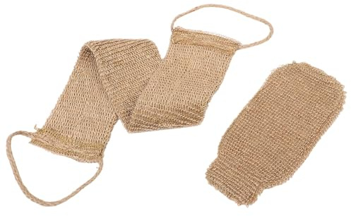 VOSAREA Peeling Körperhandschuh für Sanfte Hautreinigung 2 Stück aus Sisal und Schwamm und Entfernung Abgestorbener Hautzellen für Zuhause und Fitnessstudio