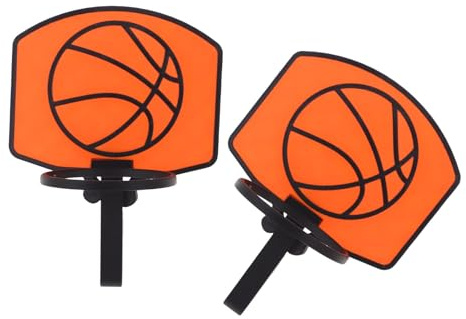 NUOBESTY 2pcs Clip-on Basketball Hoop for Office Trash Can and Bedroom Waste Bin, Plastic Material with Backboard, Encourages Tidying and Playful Interaction for Adults and Teens