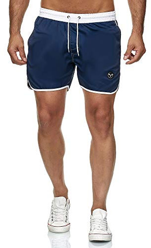 Kayhan Short de bain court pour homme et garçon Maillot à séchage rapide avec slip en maille filet Tailles S-6XL - Bleu - Large