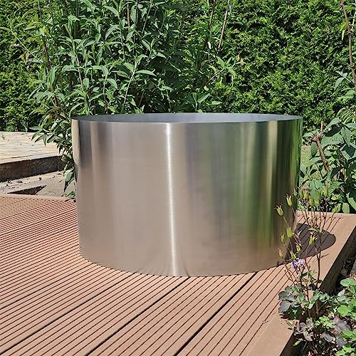 CLGarden Edelstahl Beckenumrandung für 90 Liter Springbrunnen Becken Umrandung Brunnenumrandung