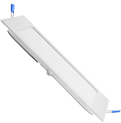 ONSSI Placa LED de Techo 20W 2000lm,Cuadrada 220x220mm (Blanco Cálido,3000k) Panel Led Superslim Marco Blanco Empotrado