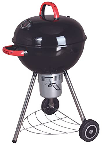 Tarrington House Barbecue a Carbonella Tatum, Acciaio, Coperchio con Termometro, Rotondo, Ruote, Ripiano Inferiore, Nero