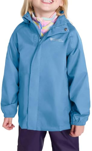 Mountain Warehouse Pakka Kids Waterproof Rain Jacket | Lightweight Coat with Reflective Details, Easy to Pack Packaway Hood & Stuff Bag, Ideal for Boys, Girls, School, Wet Weather