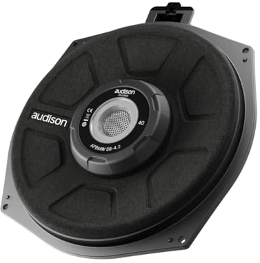 Audison APBMW S8-4.2 – Subwoofer Slim 200 mm pour BMW/Mini, 4 Ohm, 300W Peak, Montage Plug & Play sous siège