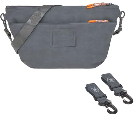 LÄSSIG Baby Kinderwagenorganizer Umhängetasche Kinderwagentasche inkl. Kinderwagenbefestigung/GRE Buggy Bum Bag anthracite