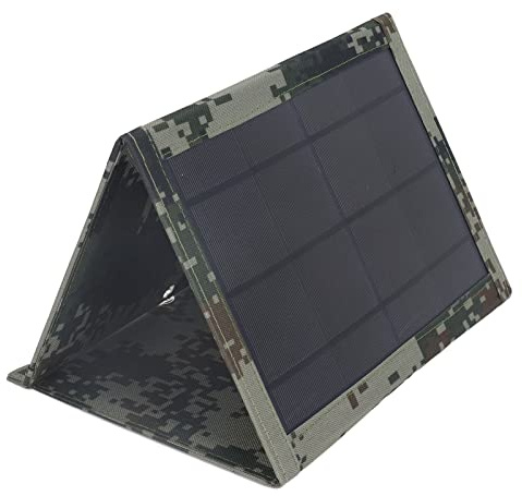 Caricatore Per Pannello Solare da 21 W, Pannello Solare Pieghevole Pannello Fotovoltaico Impermeabile Salvaspazio Portatile Leggero con 2 USB, Per Ricarica Telefono PC
