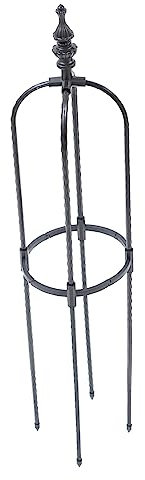 Happyyami Plant Vine Climbing Rack and Gardening Plant Climbing Shelf with Black 8mm U-shaped Steel Frame, 90cm Height, 20cm Diameter Rings for Indoor and Outdoor Garden Supports