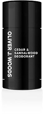 Deodorant Stick Cedar & Sandalwood by Oliver J. Woods - Long-Lasting, Skin-Conditioning Formula with Natural Deodorizing Agents - Enriched with Vitamin E - Aluminum-Free, Paraben-Free - 75g