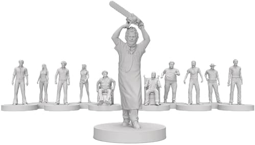 Trick Or Treat Studios The Texas Chainsaw Massacre 11 Miniature Characters - Grey, Paintable, 40mm Tall, Classic Style, Horror Theme, Movie Miniature Figurine Set