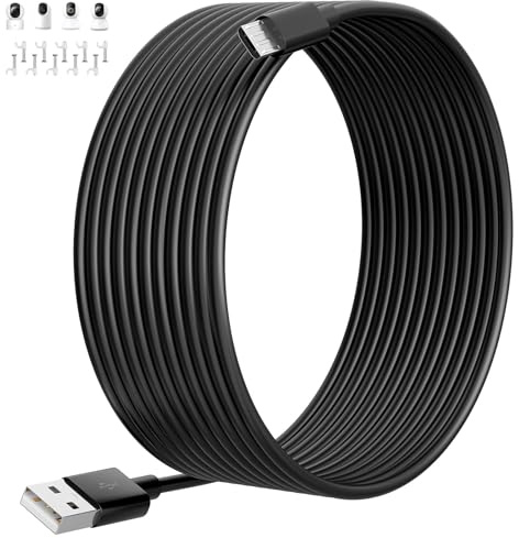 ACAGET 8M Micro USB Kabel für XIAOMI Kamera 2K/Pro, Mi 360° (1080p), Verlängerungskabel für Sicherheitskameras - Kompatibel Mit XIAOMI Mi/YI/Cloud, Wyze/Nest/Arlo Q/Furbo Dog Cam
